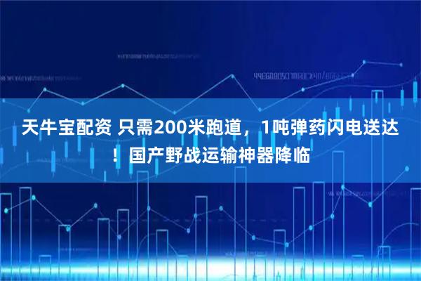 天牛宝配资 只需200米跑道，1吨弹药闪电送达！国产野战运输神器降临